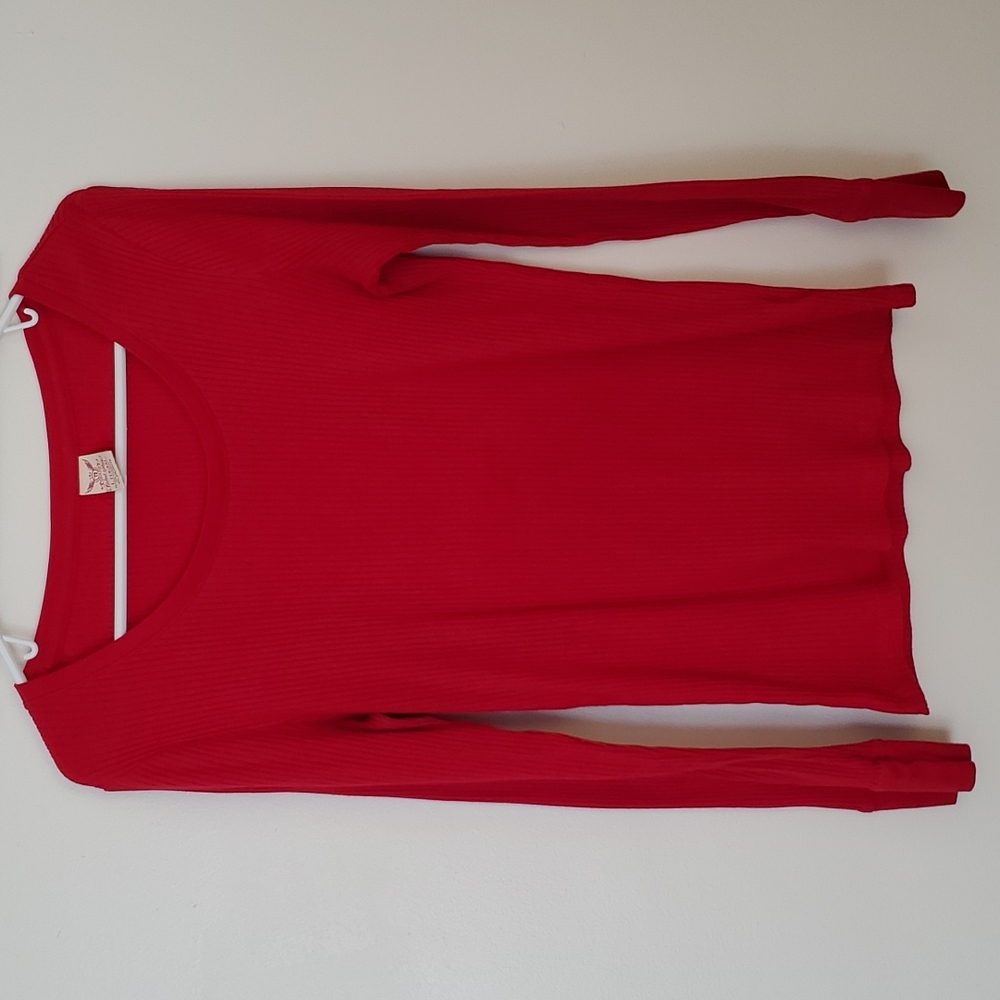 Faded Glory Red Long Sleeve Top Size Large